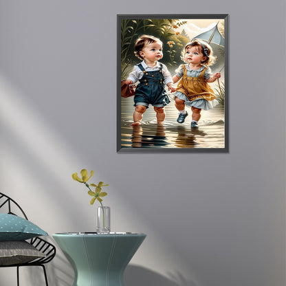 Sweet Couple - Full Round Drill Diamond Painting 40*50CM