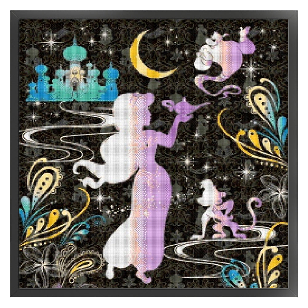 Silhouette-Princess Jasmine - 11CT Stamped Cross Stitch 40*40CM