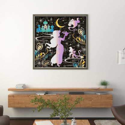 Silhouette-Princess Jasmine - 11CT Stamped Cross Stitch 40*40CM