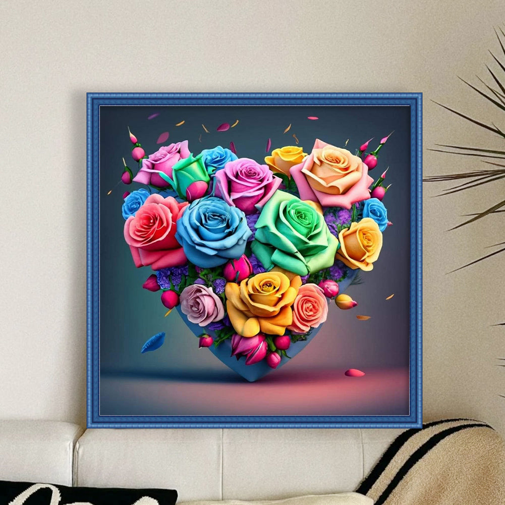 Love Rose - 11CT Stamped Cross Stitch 40*40CM