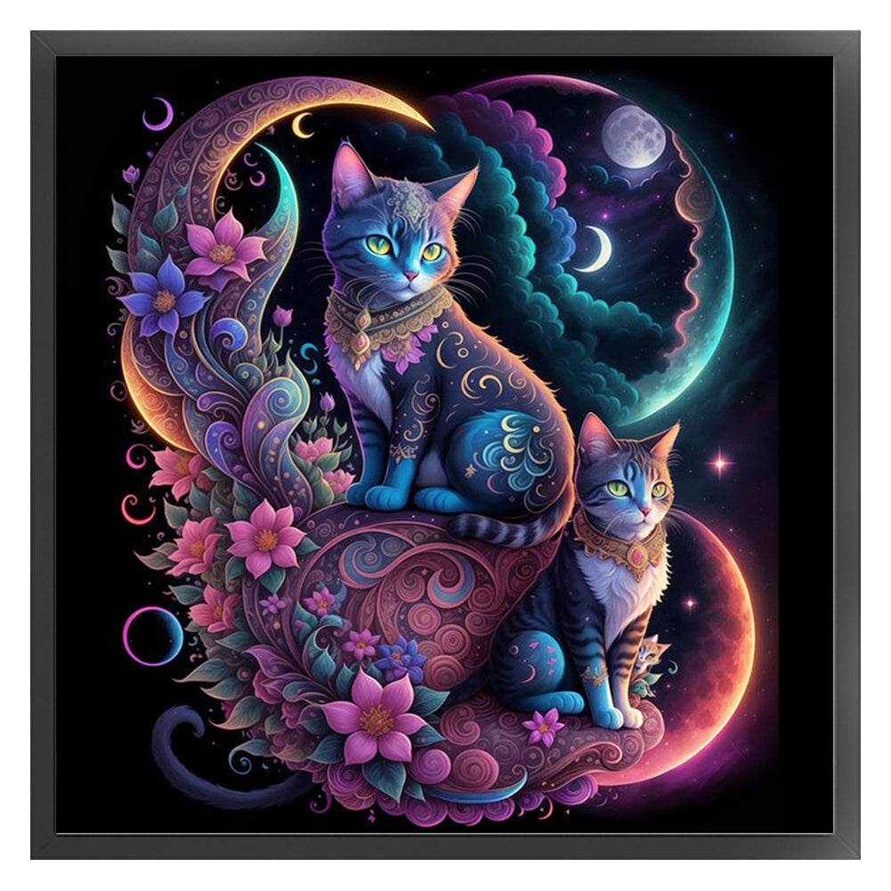 Flower Cat - 11CT Stamped Cross Stitch 40*40CM