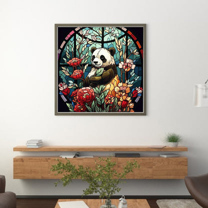 Glass Painting Panda - 11CT Stamped Cross Stitch 40*40CM