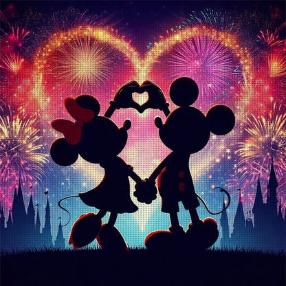 Love Mickey And Minnie - 11CT Stamped Cross Stitch 40*40CM