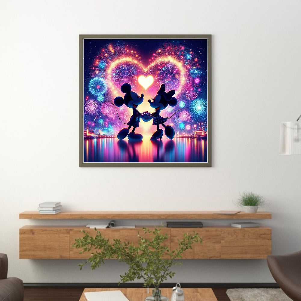 Love Mickey And Minnie - 11CT Stamped Cross Stitch 40*40CM