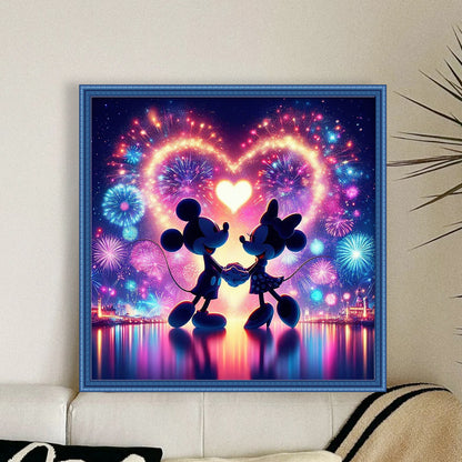 Love Mickey And Minnie - 11CT Stamped Cross Stitch 40*40CM