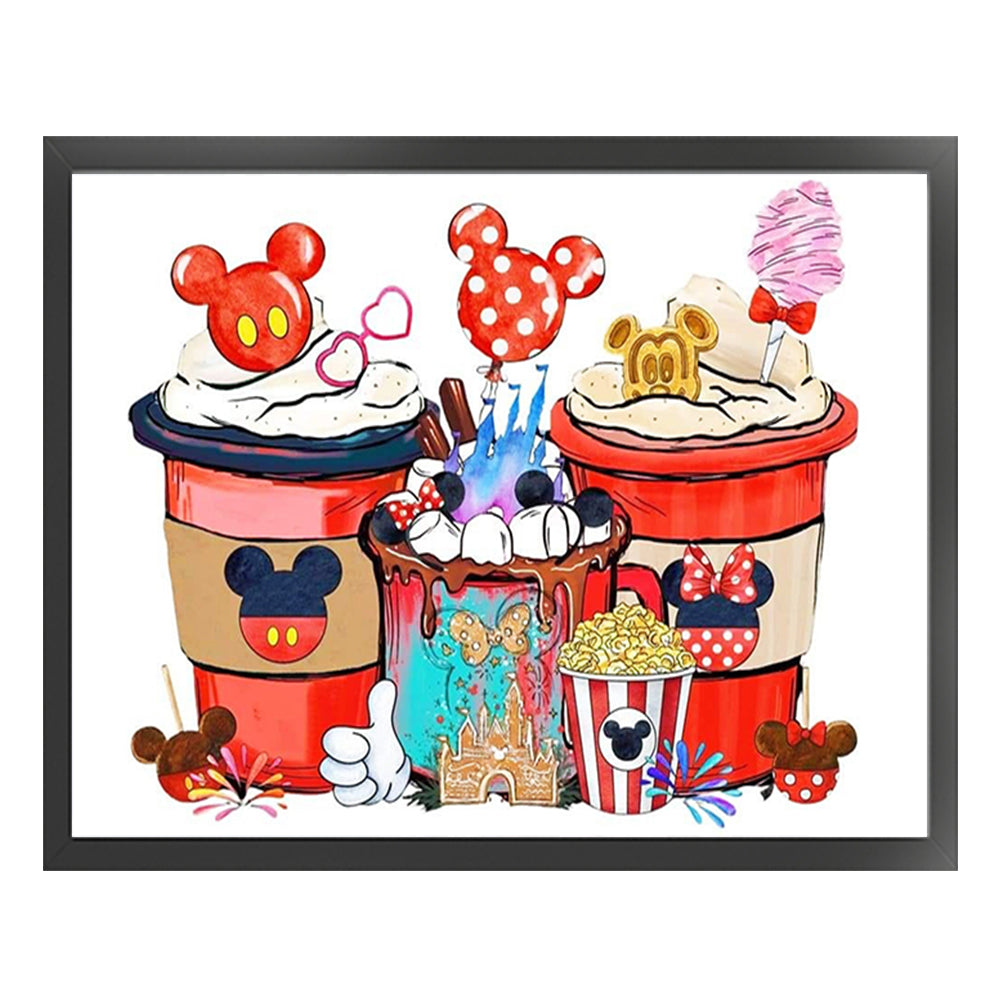 Mickey Cup Dessert - 11CT Stamped Cross Stitch 50*40CM