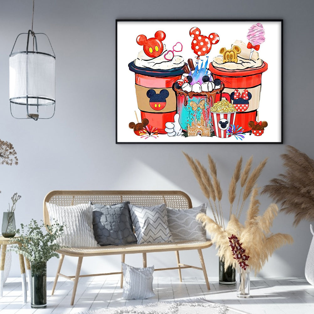 Mickey Cup Dessert - 11CT Stamped Cross Stitch 50*40CM