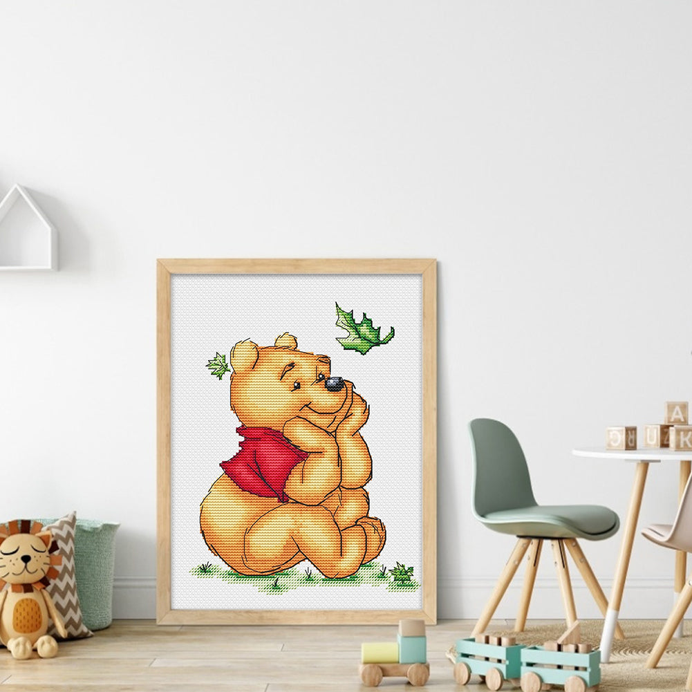 Winnie The Pooh With Clenched Chin - 11CT Stamped Cross Stitch 40*53CM