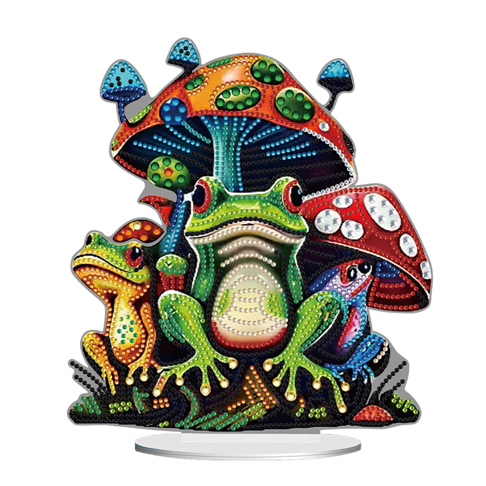 Colorful Special Shape Mushroom Frog Desktop Diamond Art Kits for Adult Beginner