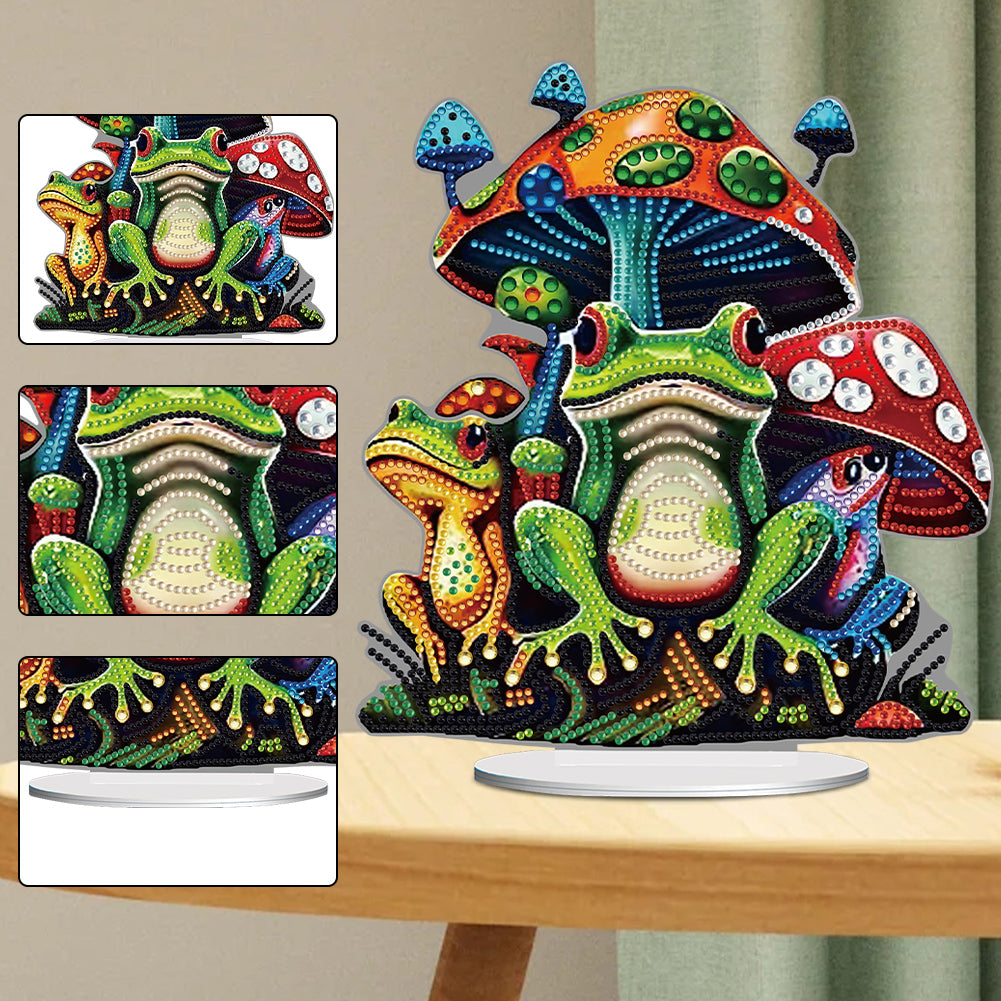 Colorful Special Shape Mushroom Frog Desktop Diamond Art Kits for Adult Beginner