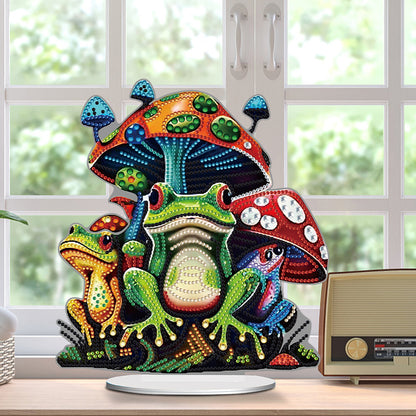 Colorful Special Shape Mushroom Frog Desktop Diamond Art Kits for Adult Beginner