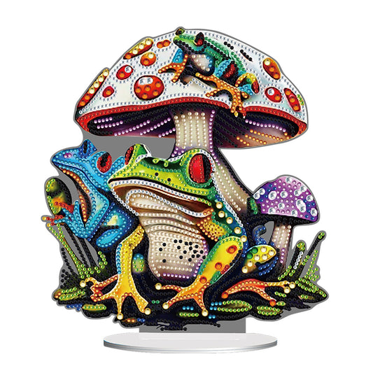 Colorful Special Shape Mushroom Frog Desktop Diamond Art Kits for Adult Beginner