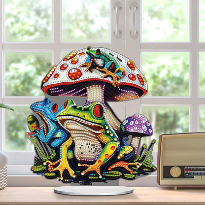 Colorful Special Shape Mushroom Frog Desktop Diamond Art Kits for Adult Beginner