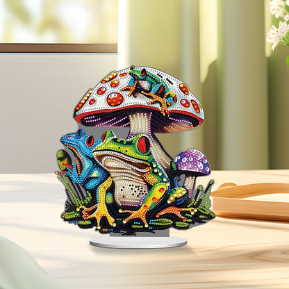 Colorful Special Shape Mushroom Frog Desktop Diamond Art Kits for Adult Beginner