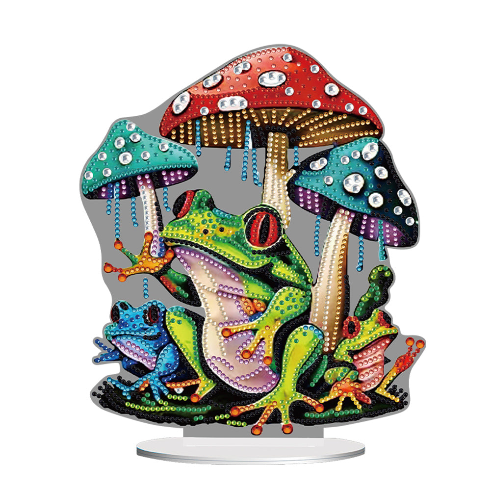 Colorful Special Shape Mushroom Frog Desktop Diamond Art Kits for Adult Beginner