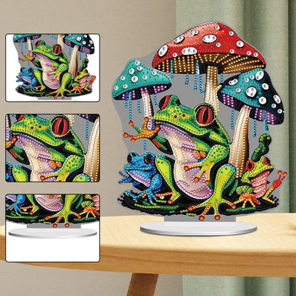 Colorful Special Shape Mushroom Frog Desktop Diamond Art Kits for Adult Beginner