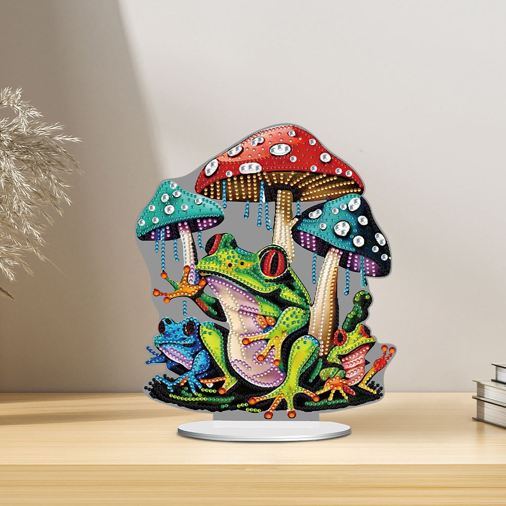 Colorful Special Shape Mushroom Frog Desktop Diamond Art Kits for Adult Beginner