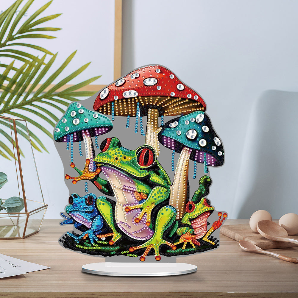 Colorful Special Shape Mushroom Frog Desktop Diamond Art Kits for Adult Beginner