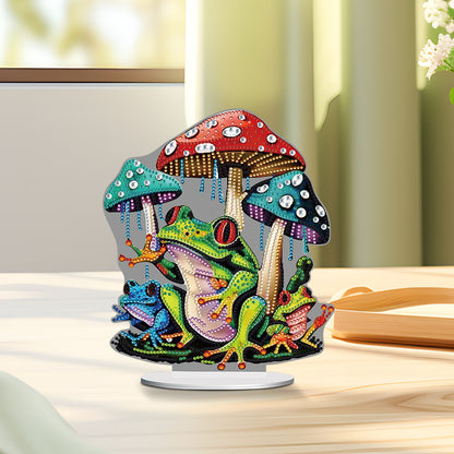 Colorful Special Shape Mushroom Frog Desktop Diamond Art Kits for Adult Beginner