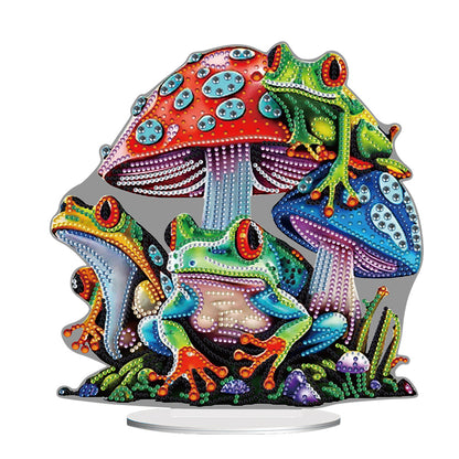 Colorful Special Shape Mushroom Frog Desktop Diamond Art Kits for Adult Beginner