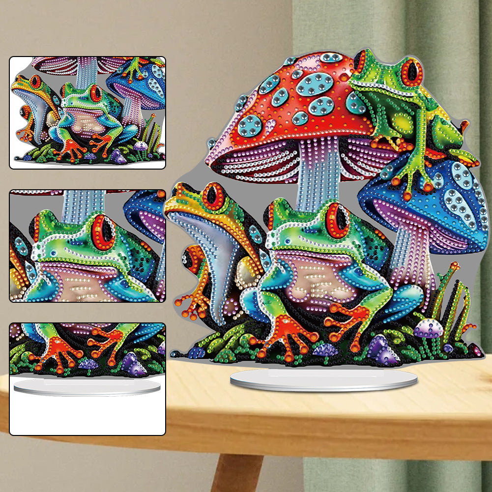 Colorful Special Shape Mushroom Frog Desktop Diamond Art Kits for Adult Beginner