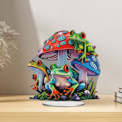 Colorful Special Shape Mushroom Frog Desktop Diamond Art Kits for Adult Beginner