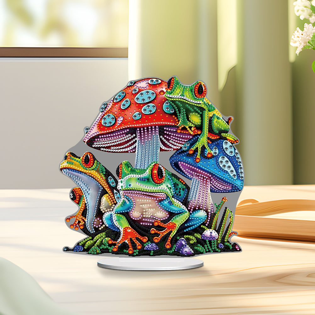 Colorful Special Shape Mushroom Frog Desktop Diamond Art Kits for Adult Beginner