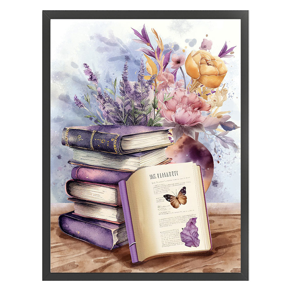 Purple Lavender Book - 11CT Stamped Cross Stitch 40*53CM