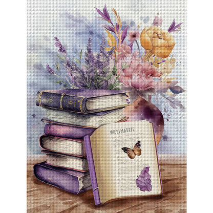 Purple Lavender Book - 11CT Stamped Cross Stitch 40*53CM