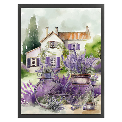 Purple Lavender Village - 11CT Stamped Cross Stitch 40*53CM