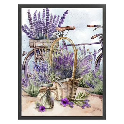 Purple Lavender Bike - 11CT Stamped Cross Stitch 40*53CM