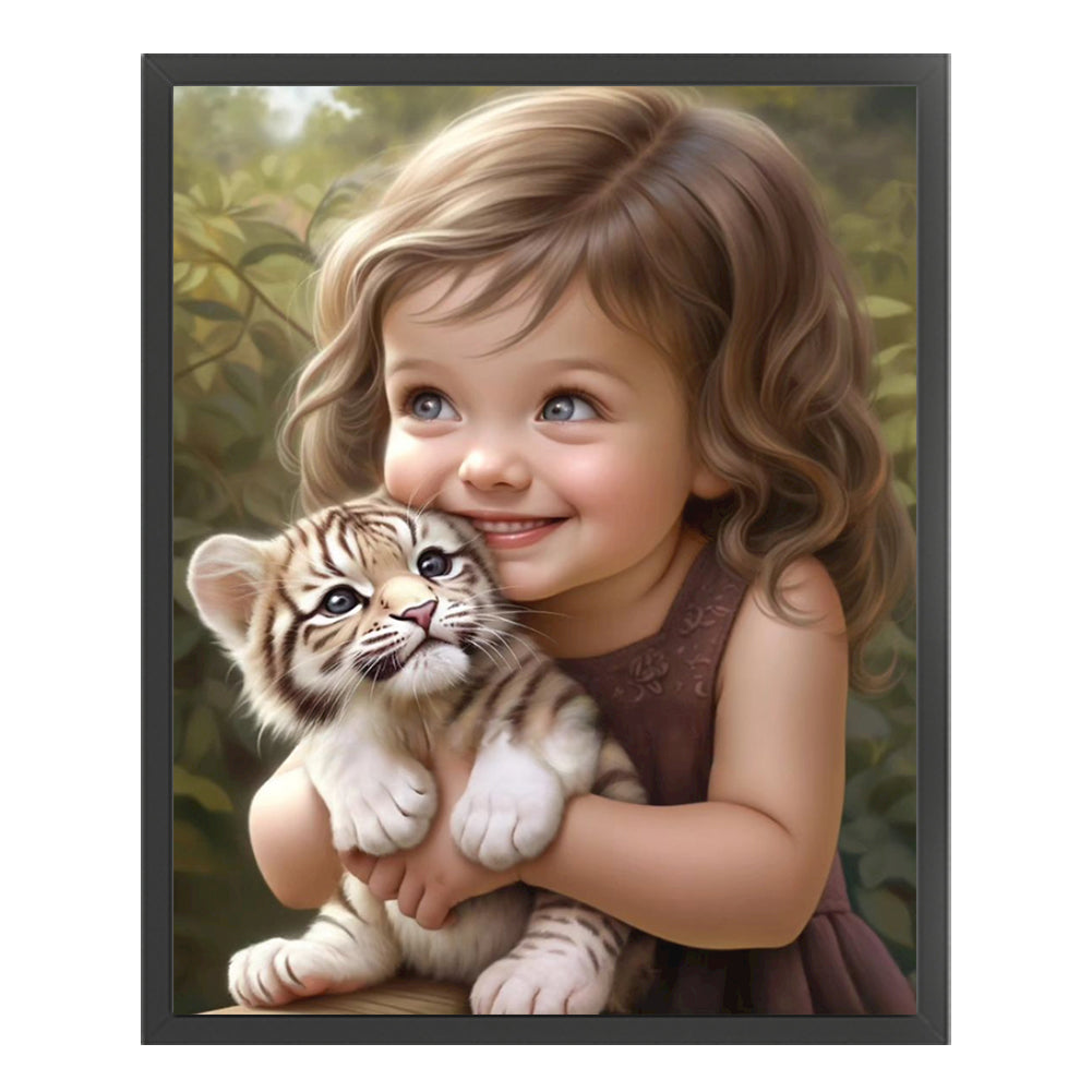 Cute Girl - 11CT Stamped Cross Stitch 40*50CM