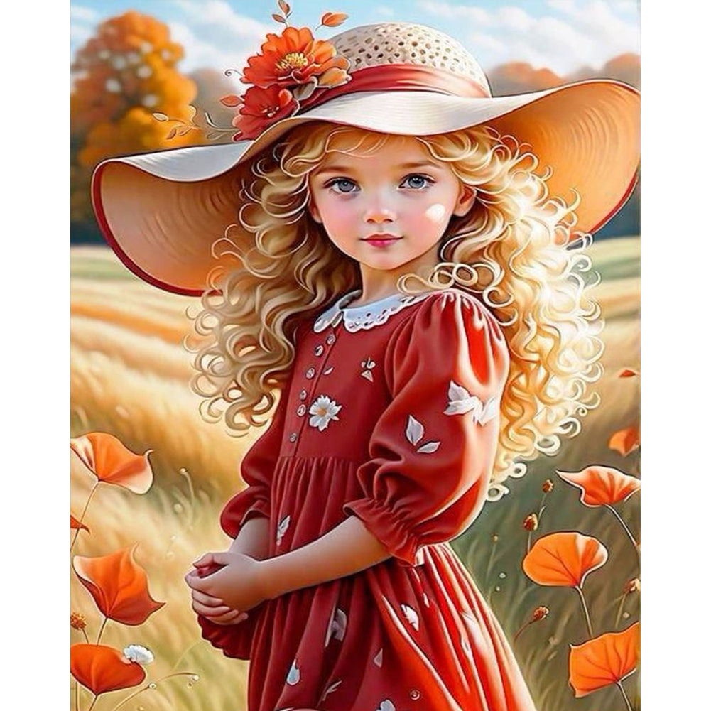 Cute Girl - 11CT Stamped Cross Stitch 40*50CM