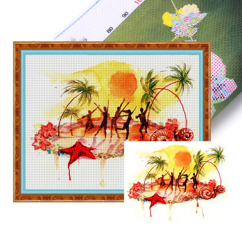 Silhouette Landscape - 14CT Stamped Cross Stitch 50*40CM