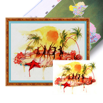 Silhouette Landscape - 14CT Stamped Cross Stitch 50*40CM