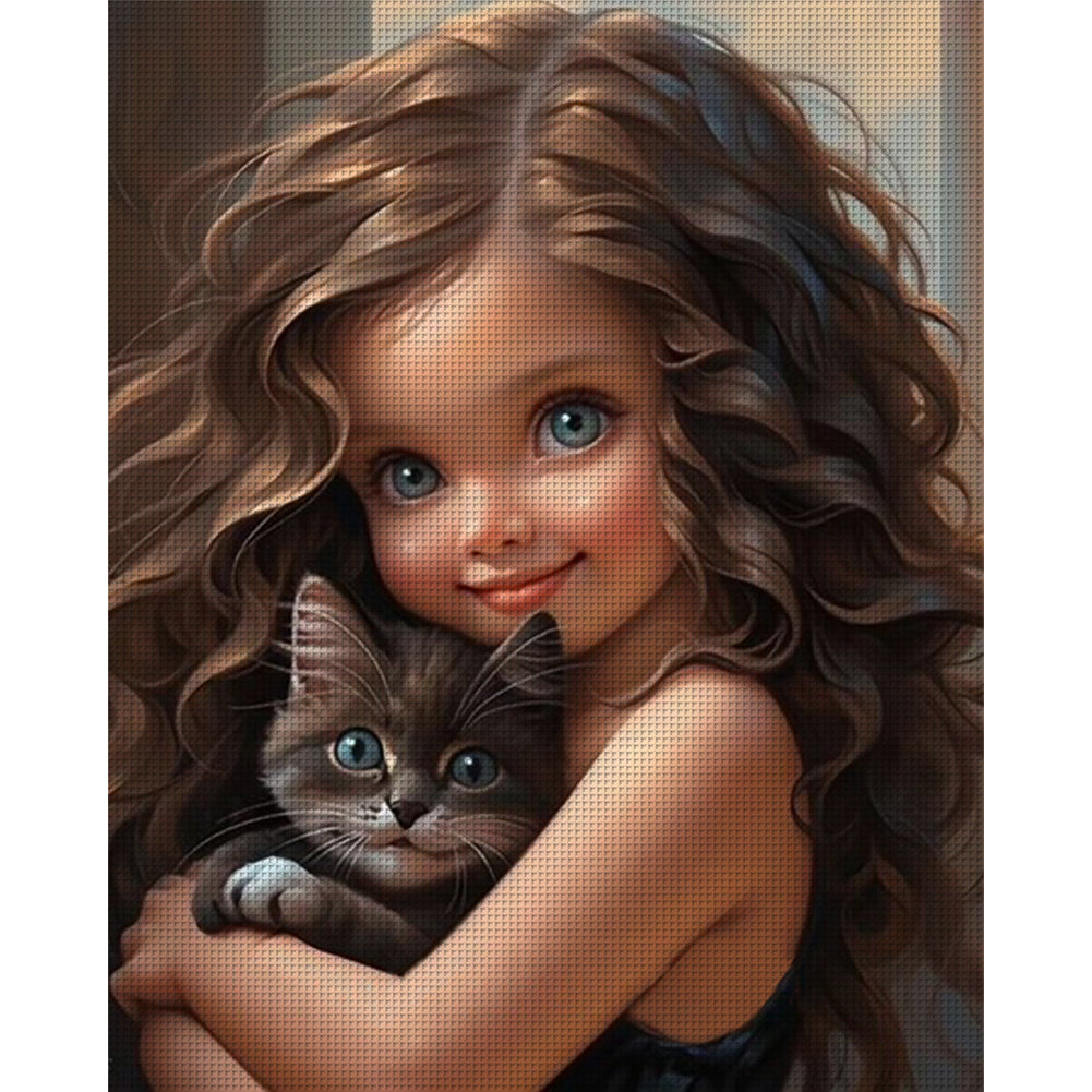 Cute Girl - 11CT Counted Cross Stitch 40*50CM