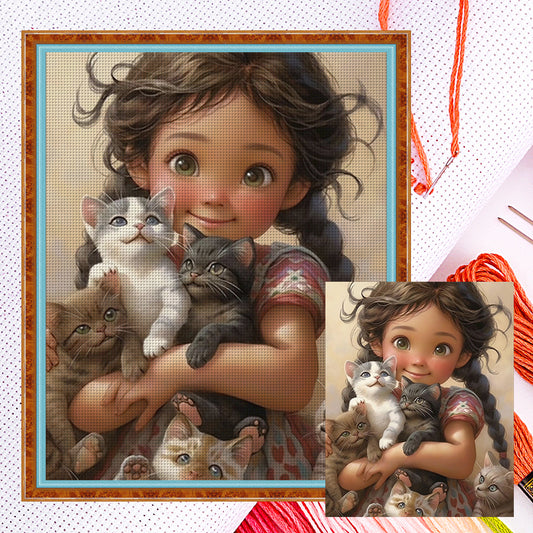 Cute Girl - 11CT Counted Cross Stitch 40*50CM