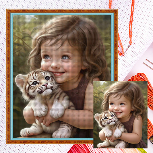 Cute Girl - 11CT Counted Cross Stitch 40*50CM