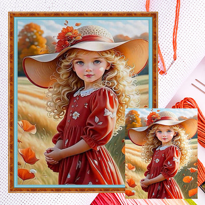 Cute Girl - 11CT Counted Cross Stitch 40*50CM