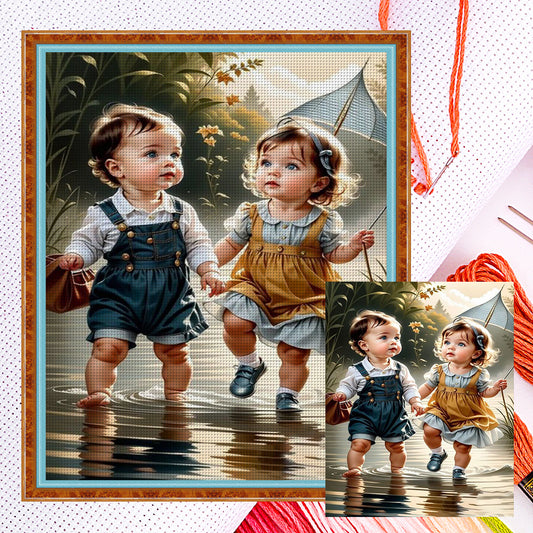 Cute Girl - 11CT Counted Cross Stitch 40*50CM