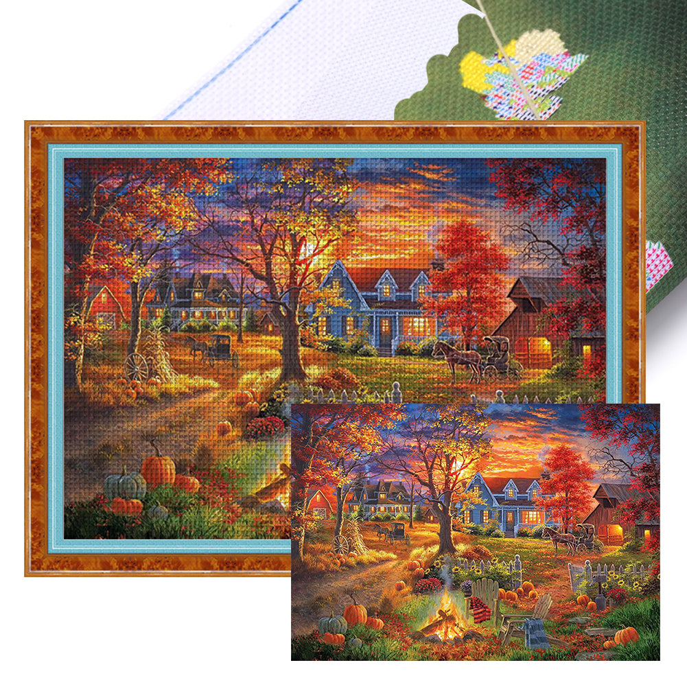 Autumn Evening - 11CT Stamped Cross Stitch 60*45CM