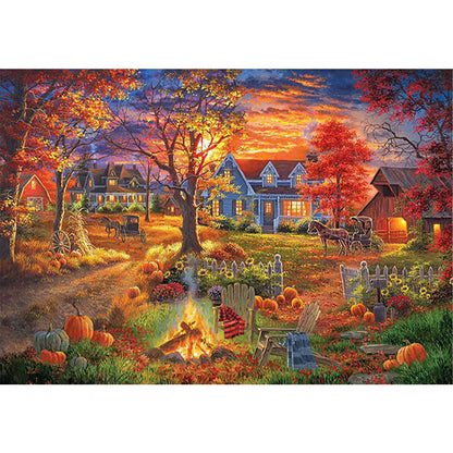 Autumn Evening - 11CT Stamped Cross Stitch 60*45CM