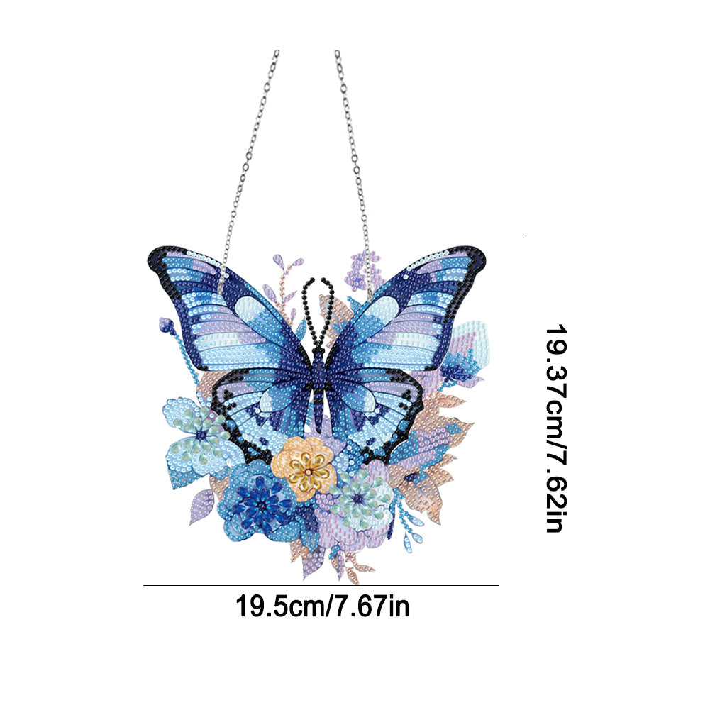 Acrylic Butterfly Single Side Diamond Art Hanging Pendant for Wall Home Decor