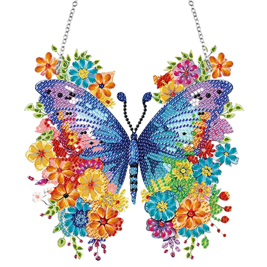 Acrylic Butterfly Single Side Diamond Art Hanging Pendant for Wall Home Decor