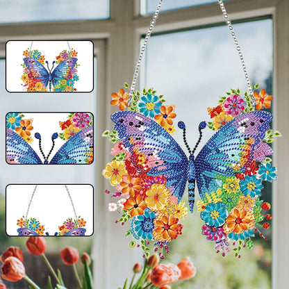 Acrylic Butterfly Single Side Diamond Art Hanging Pendant for Wall Home Decor