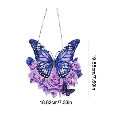 Acrylic Butterfly Single Side Diamond Art Hanging Pendant for Wall Home Decor