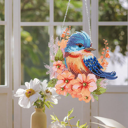 Cute Acrylic Bird Single-Side Diamond Art Hanging Pendant for Home Wall Decor