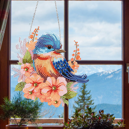 Cute Acrylic Bird Single-Side Diamond Art Hanging Pendant for Home Wall Decor