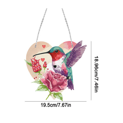 Cute Acrylic Bird Single-Side Diamond Art Hanging Pendant for Home Wall Decor