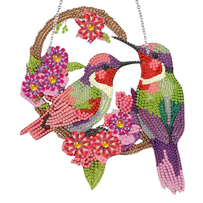 Cute Acrylic Bird Single-Side Diamond Art Hanging Pendant for Home Wall Decor